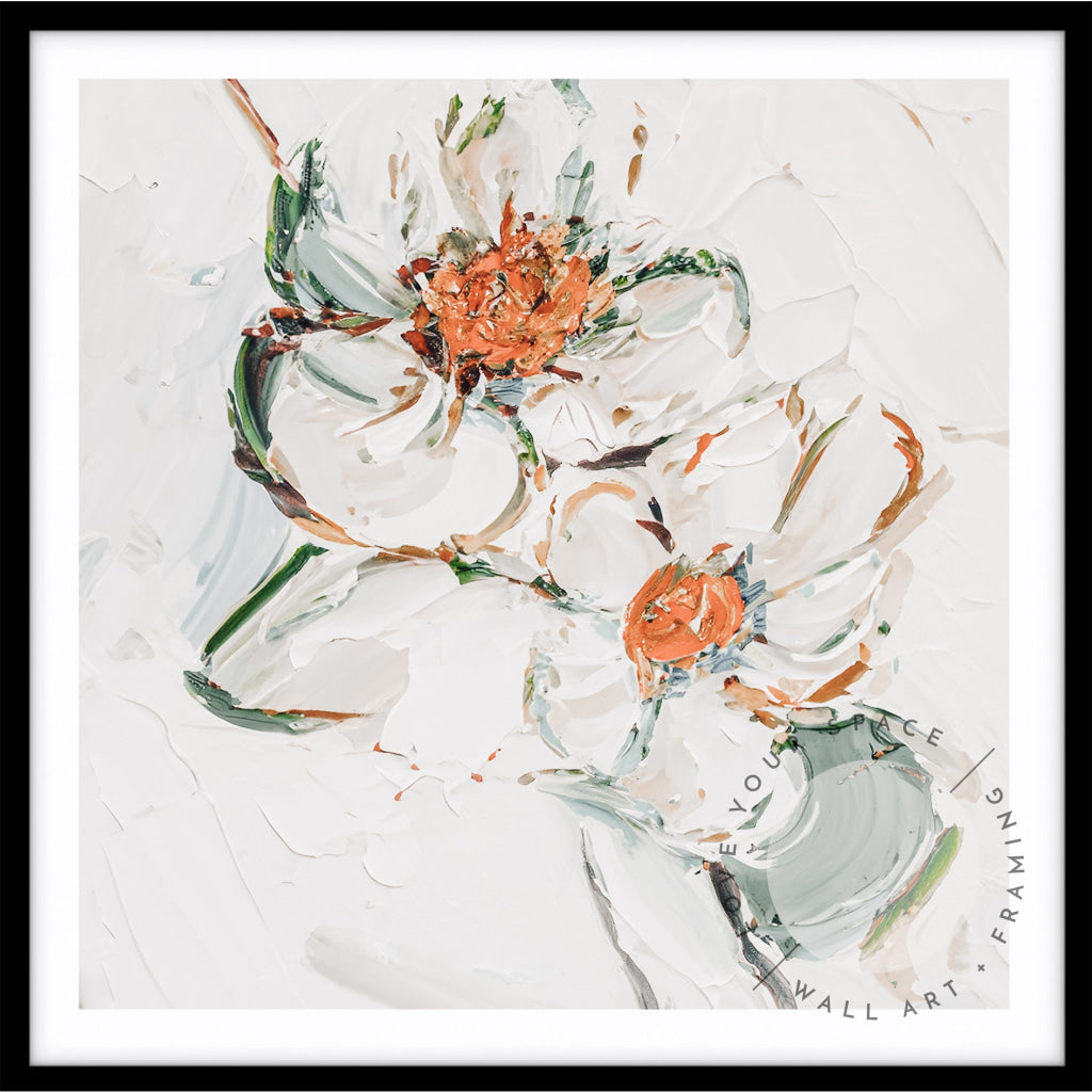 Flourish 50cm x 50cm / Black Posters Prints & Visual Artwork