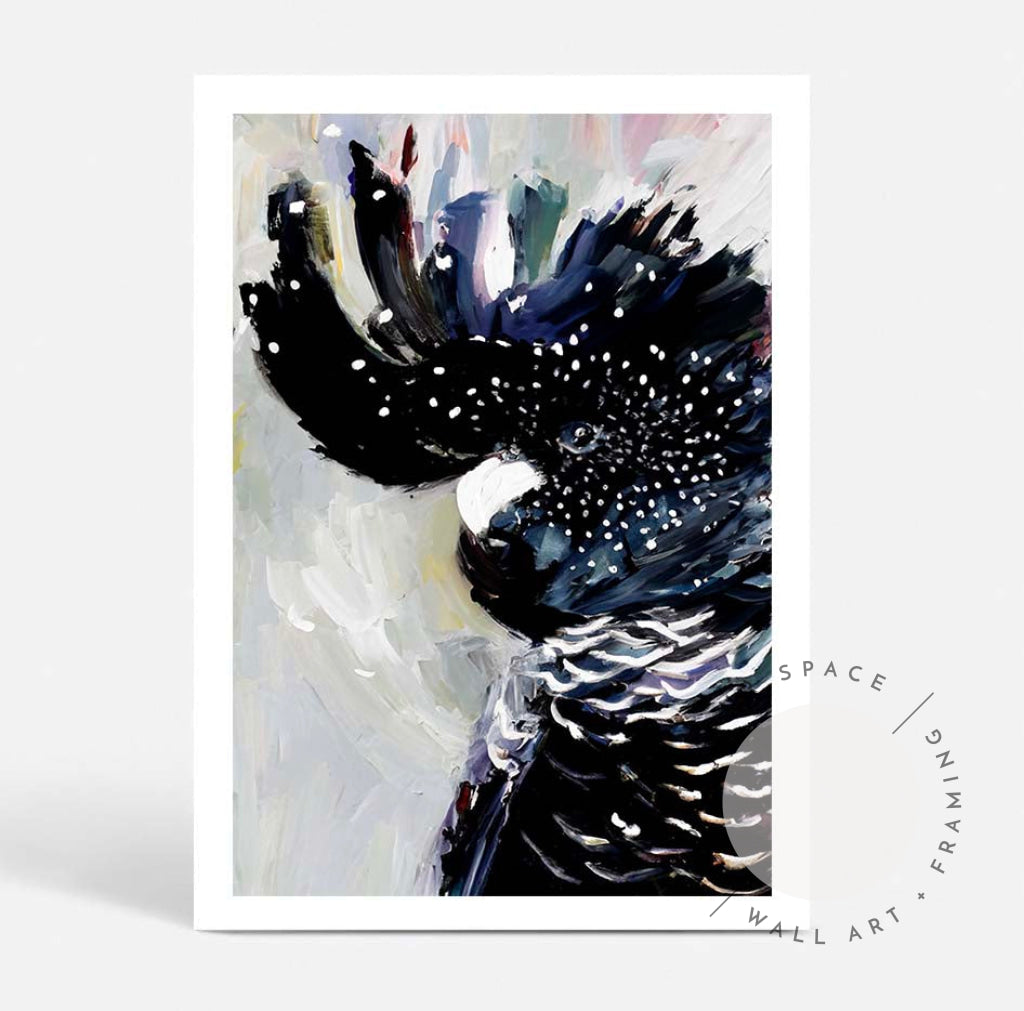 Painted Black Cockatoo A4 (21cm x 29.7cm) / No Frame Posters Prints & Visual Artwork
