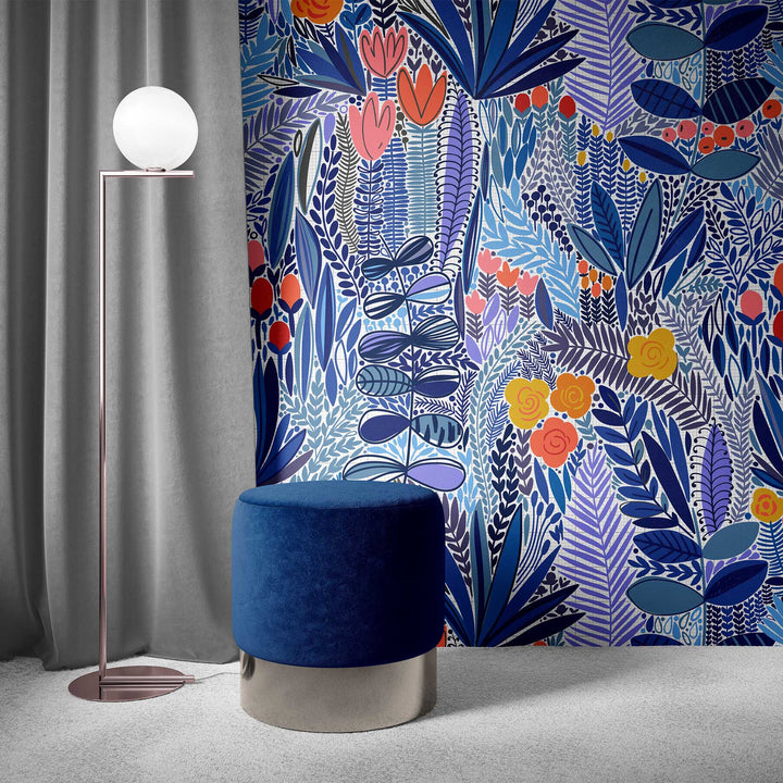 Blue Floral Wallpaper