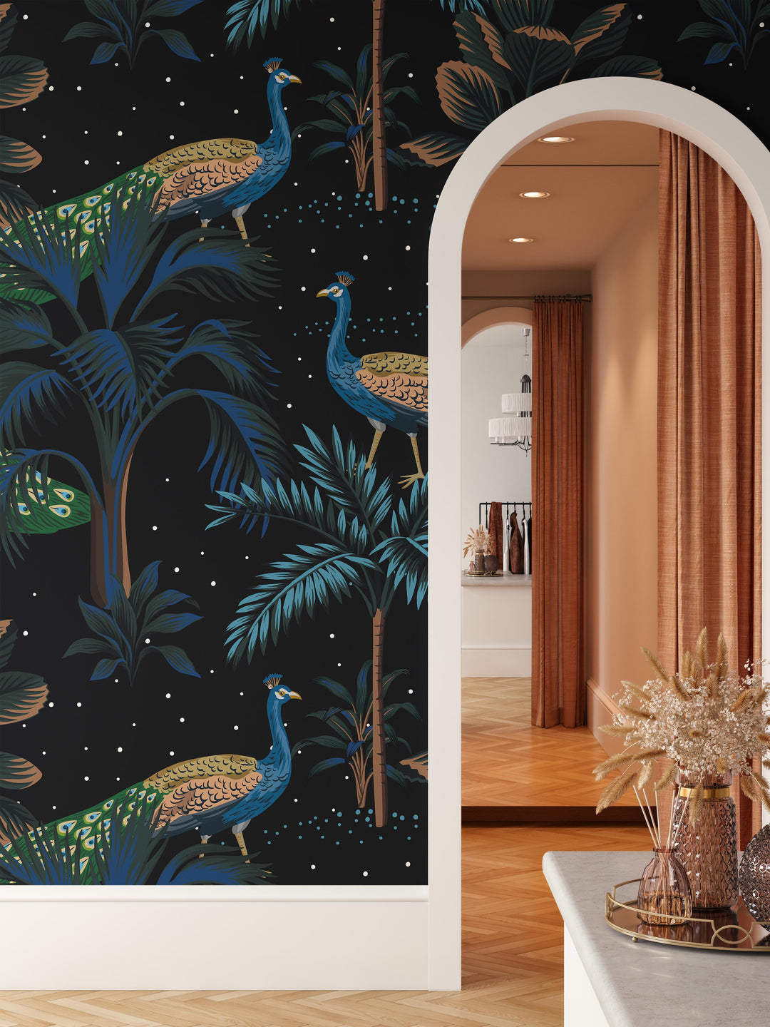 Peacock Designer Wallpaper