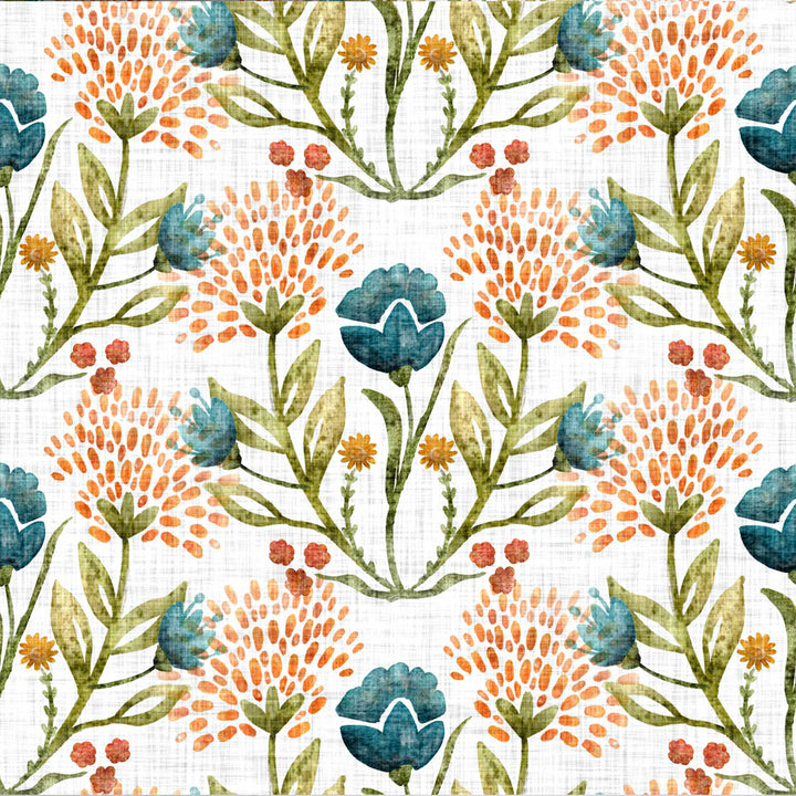Linen Floral Designer Wallpaper