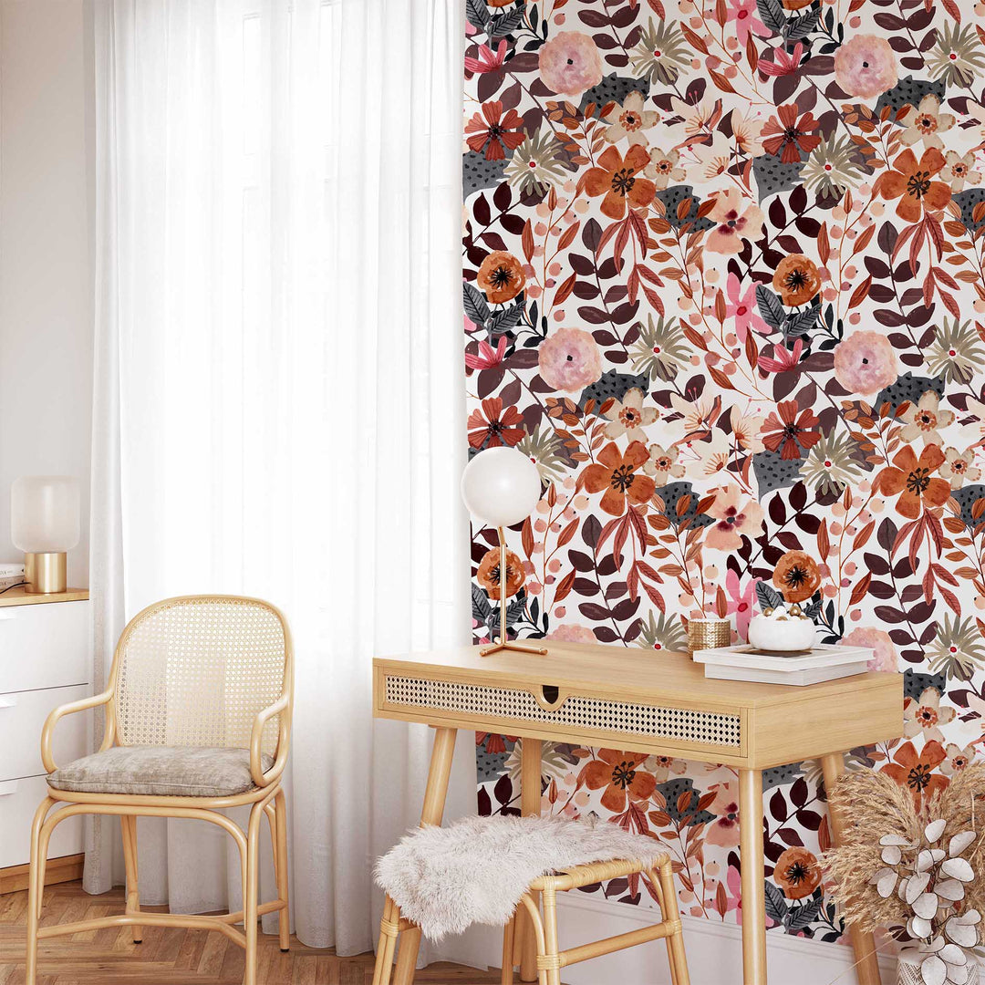 Autumn Flowers Designer Wallpaper