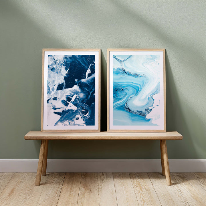 Set of 2 - Blue Oils I & II