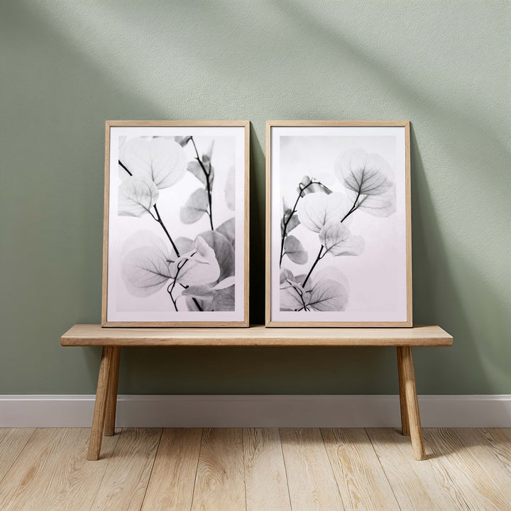 Set of 2 - Dried Eucalyptus I - B&W & Dried Eucalyptus II - B&W