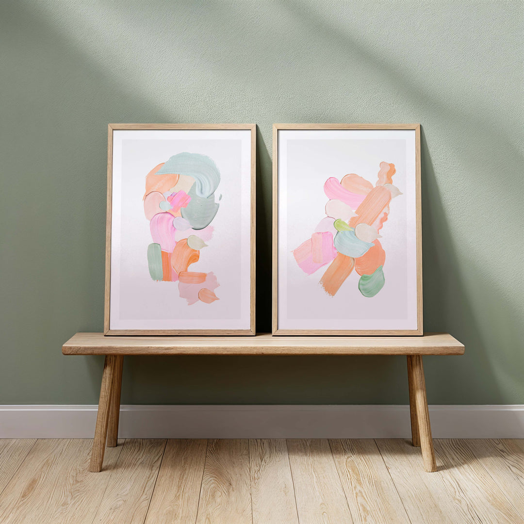 Set of 2 - Pastel Paint Strokes III & IV
