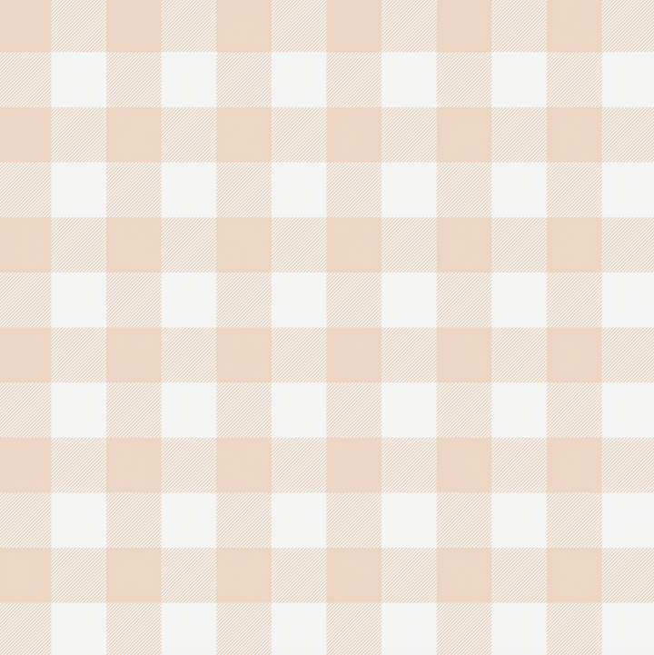 Gingham Soft Orange Designer Wallpaper