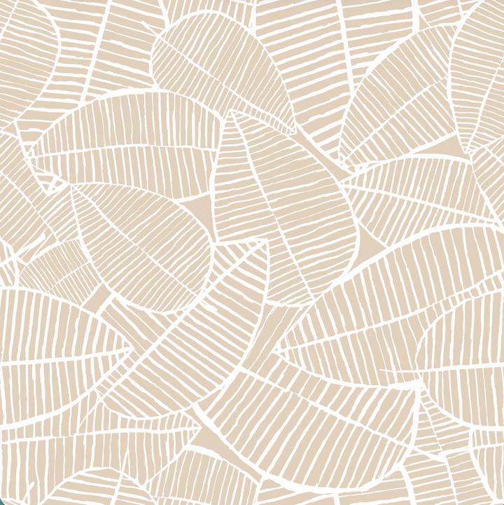 Neutral Leaf Designer Wallpaper