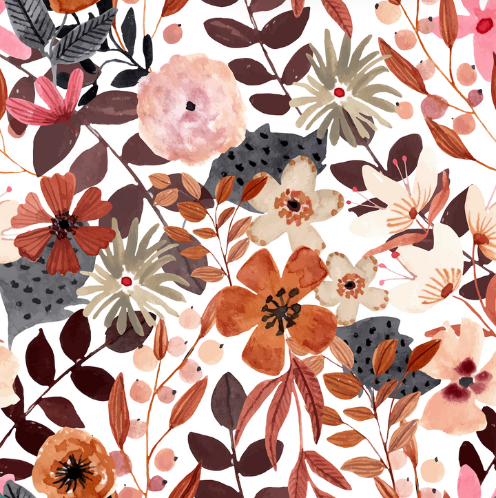 Autumn Flowers Designer Wallpaper