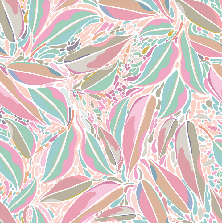 Coloured Eucalyptus Leaves II Designer Wallpaper