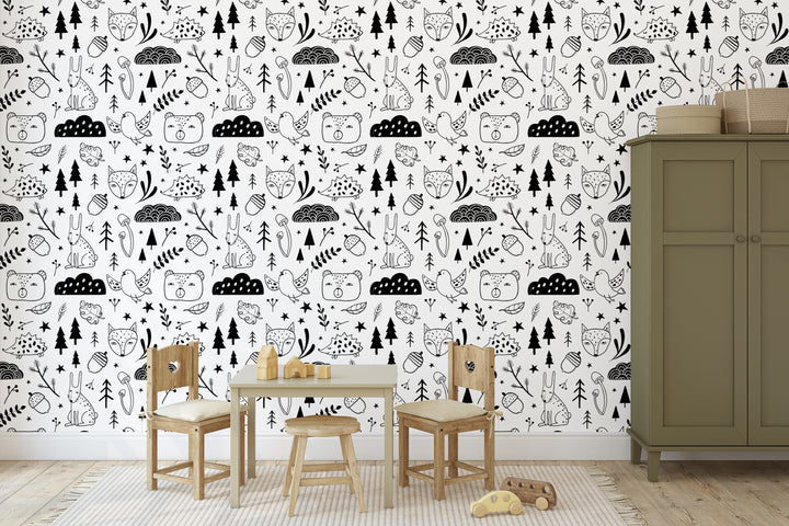 Forest Friends Designer Wallpaper