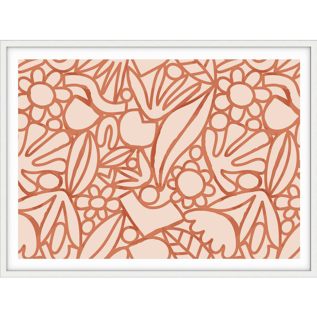 Orange Watercolour Flowers