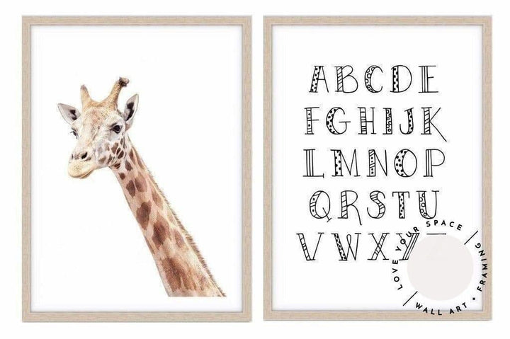 A Cute Pair - Giraffe & Alphabet - Love Your Space