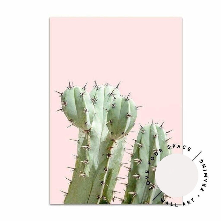 A Cute Pair - Pink Cactus & Quote - Love Your Space