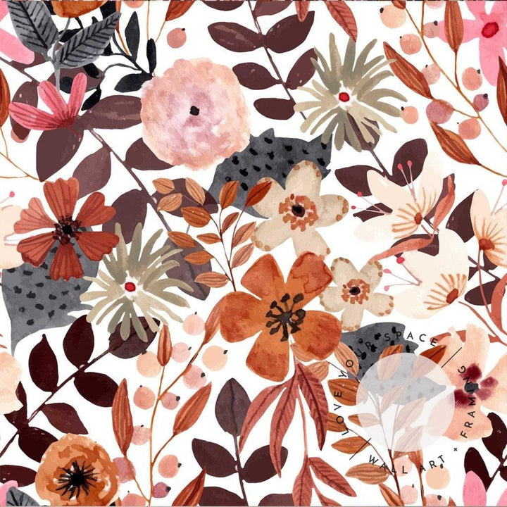 Autumn Flowers Designer Wallpaper - Love Your Space