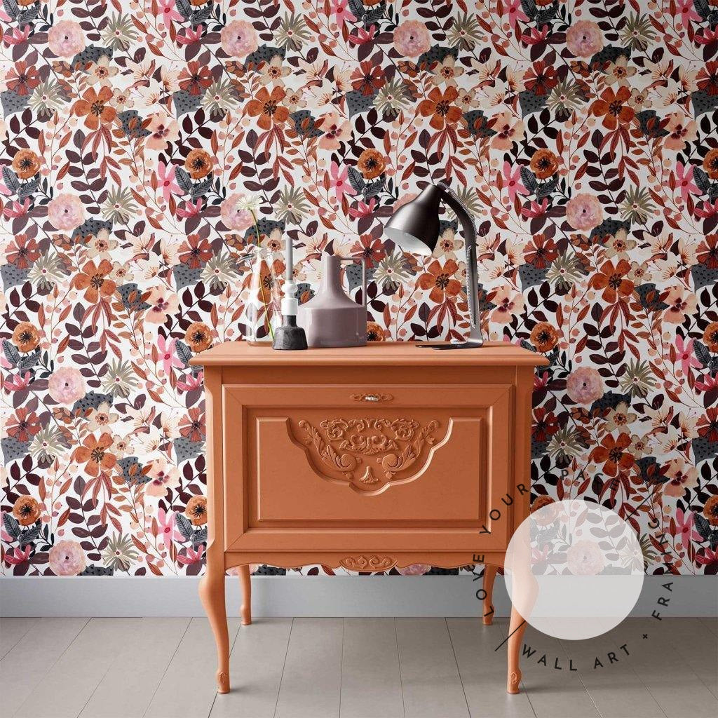 Autumn Flowers Designer Wallpaper - Love Your Space