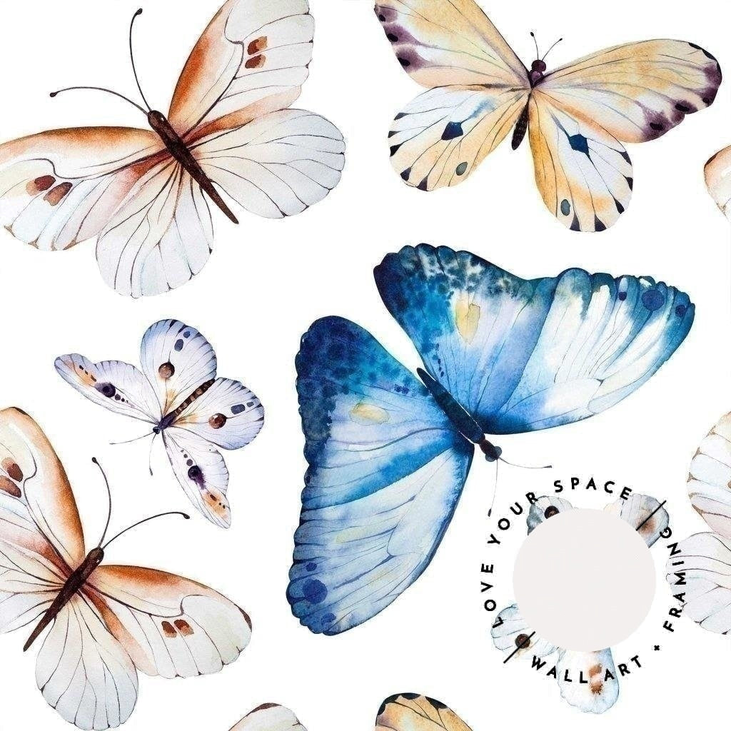 Blue Butterfly Designer Wallpaper - Love Your Space