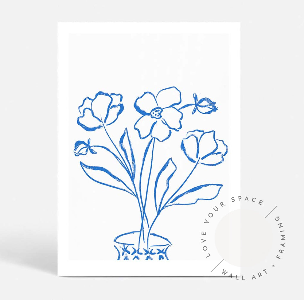 Blue Floral Sketch