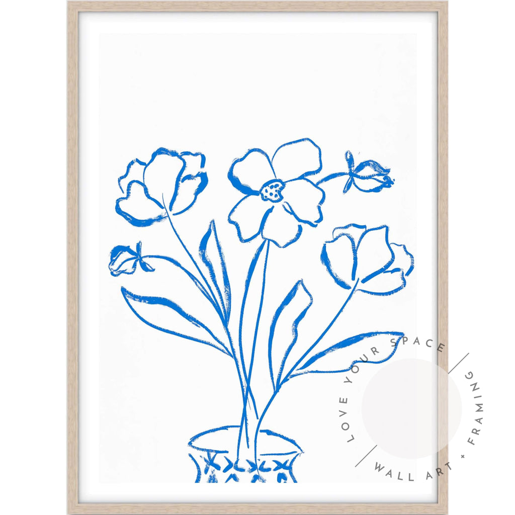 Blue Floral Sketch