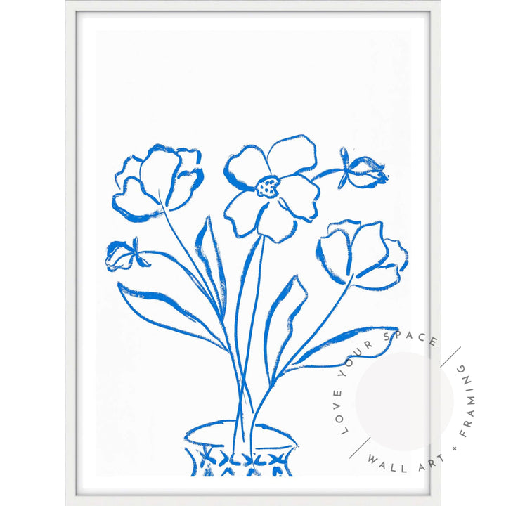 Blue Floral Sketch