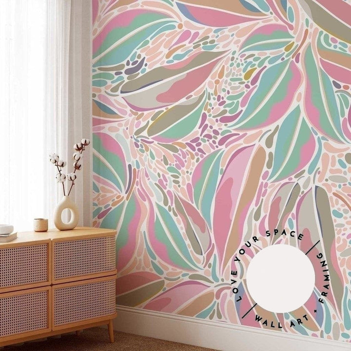 Coloured Eucalyptus Leaves II Designer Wallpaper - Love Your Space