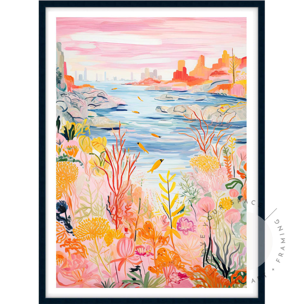 Coral Coast I A4 (21cm x 29.7cm) / Black Posters Prints & Visual Artwork