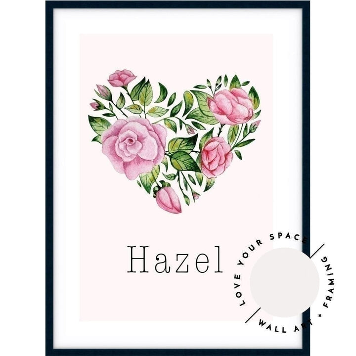 Flower Heart - Custom Name - Love Your Space