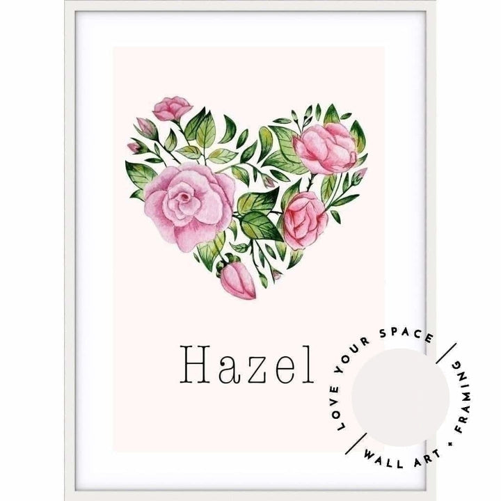 Flower Heart - Custom Name - Love Your Space