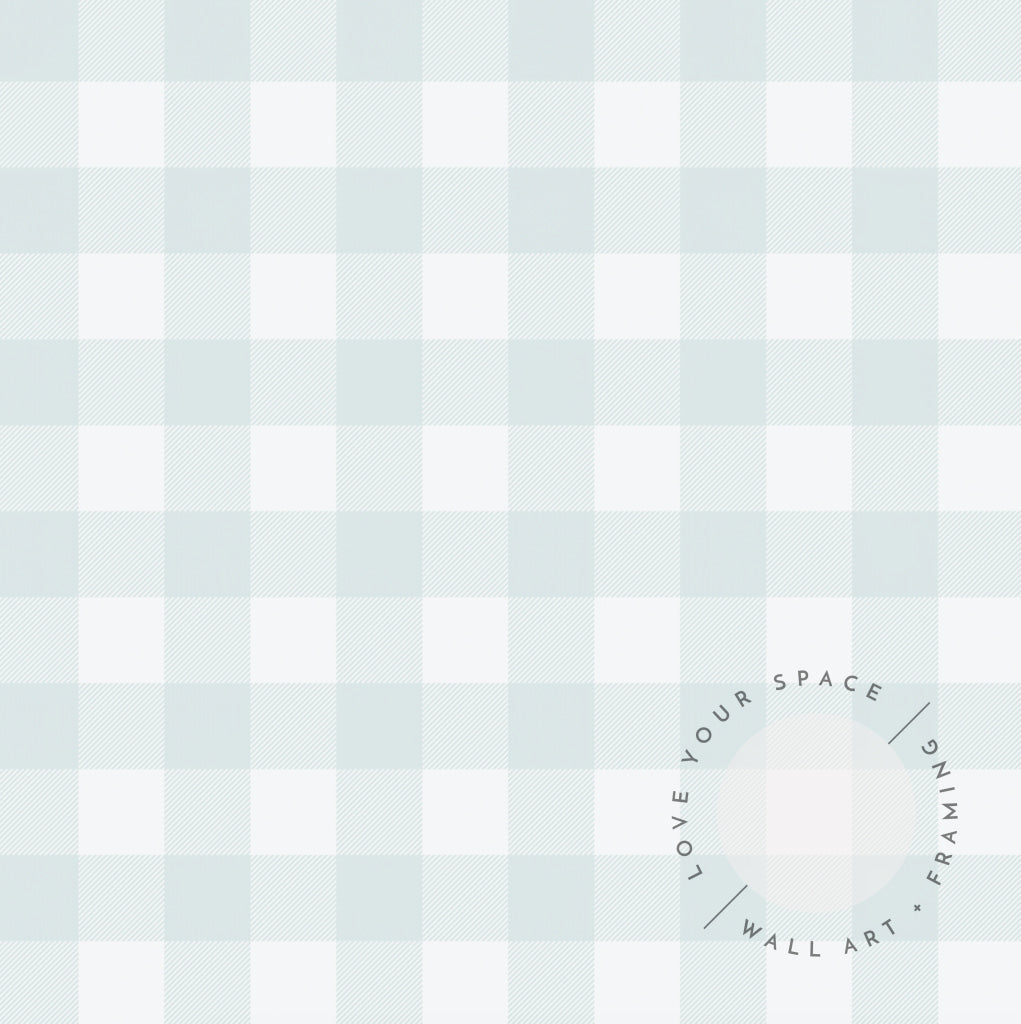 Gingham Soft Blue Designer Wallpaper