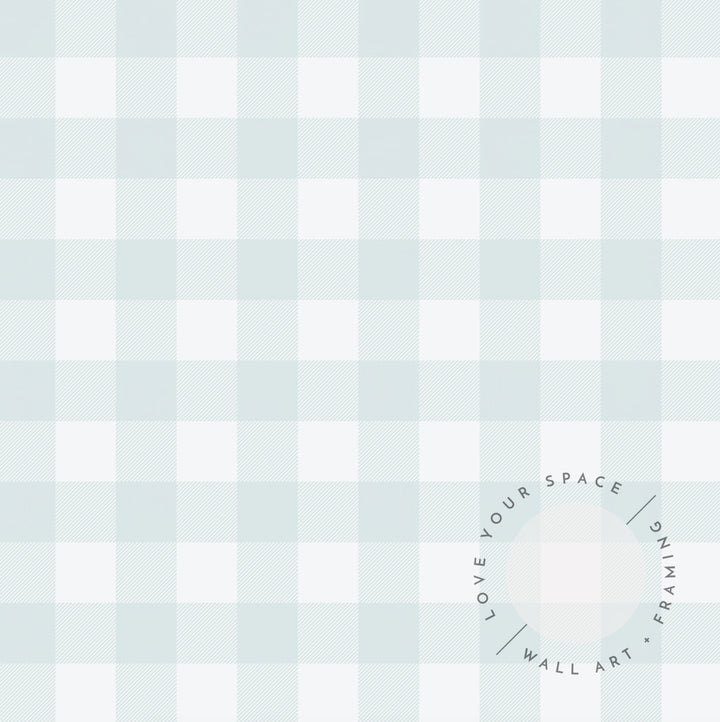 Gingham Soft Blue Designer Wallpaper