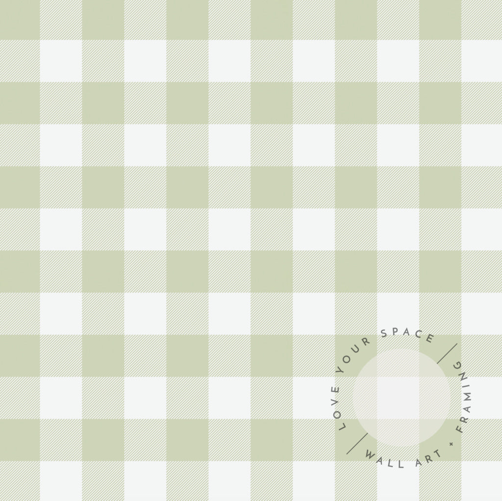 Gingham Soft Green Designer Wallpaper