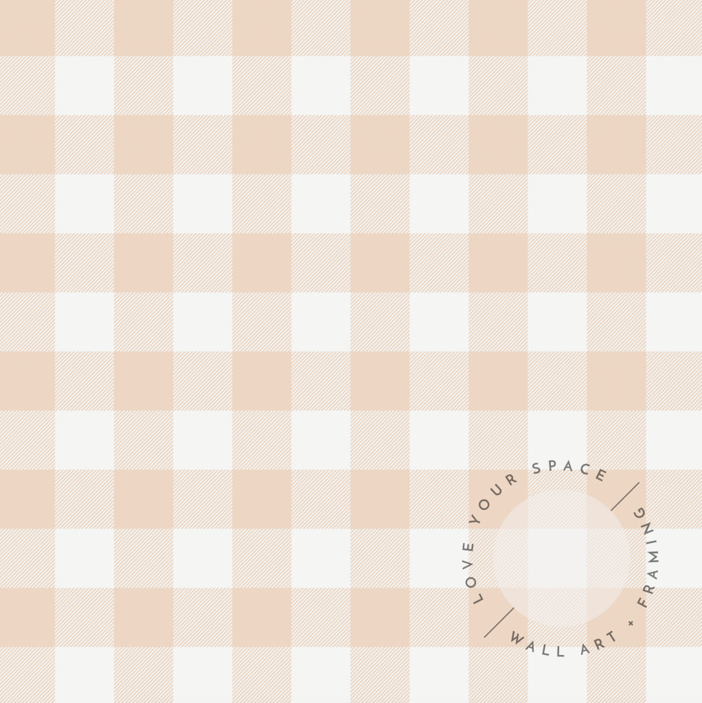 Gingham Soft Orange Designer Wallpaper