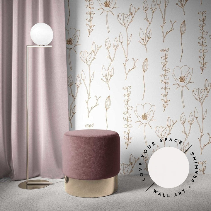 Gold Magnolia Designer Wallpaper - Love Your Space