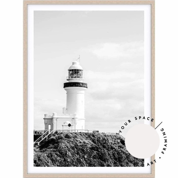 Lighthouse - Byron Bay no.1 - Black & White - Love Your Space