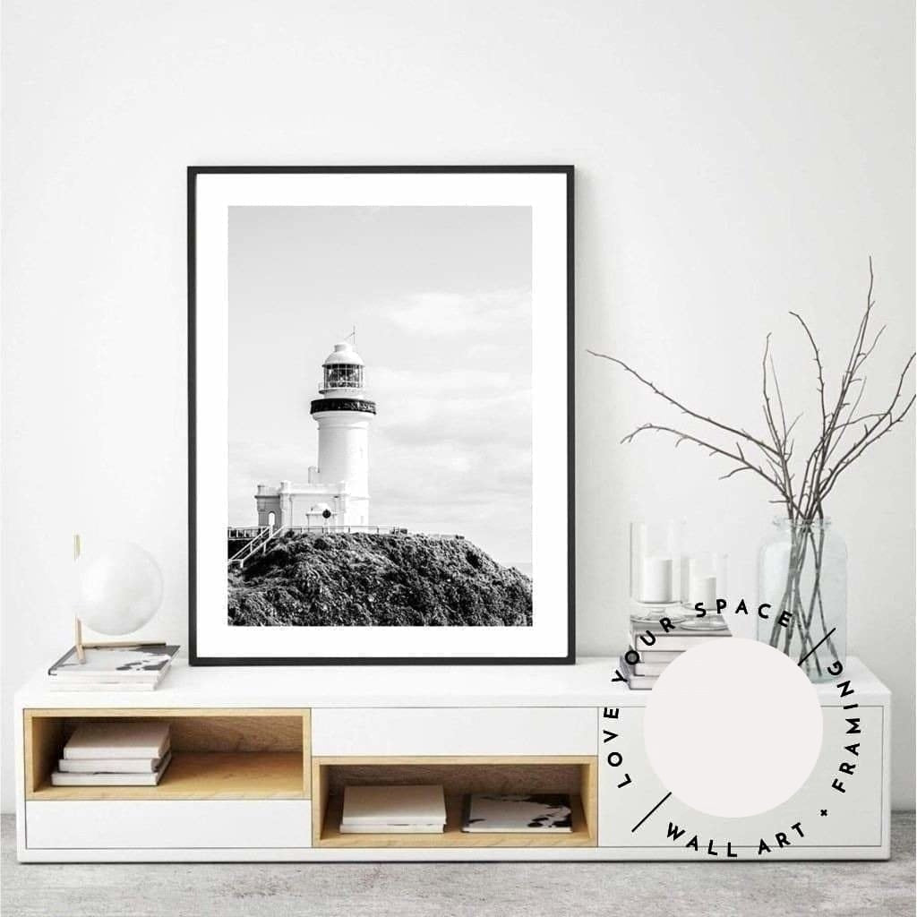 Lighthouse - Byron Bay no.1 - Black & White - Love Your Space