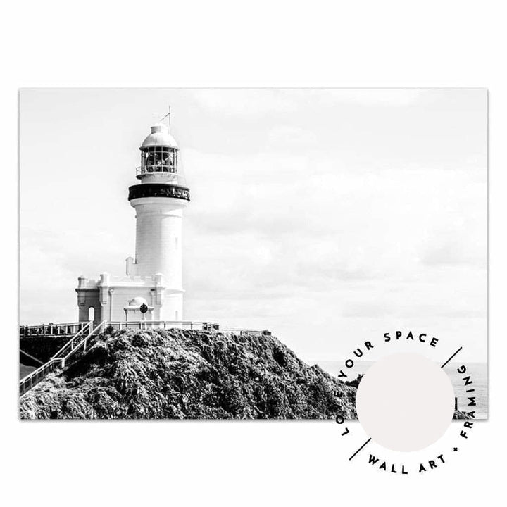 Lighthouse - Byron Bay no.2 - Black & White - Love Your Space