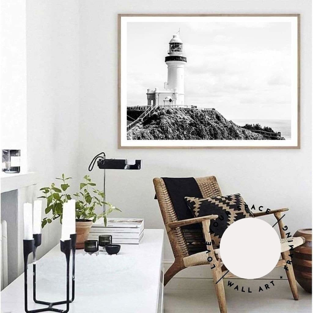 Lighthouse - Byron Bay no.2 - Black & White - Love Your Space