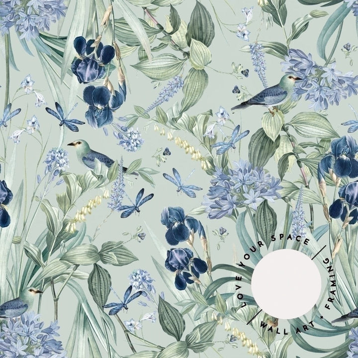 Mint Floral Design - Wallpaper - Love Your Space