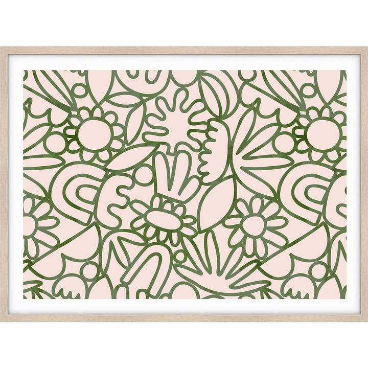 Green Watercolour Flowers