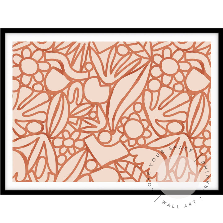 Orange Watercolour Flowers