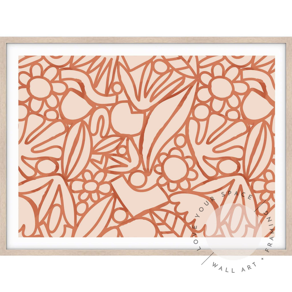 Orange Watercolour Flowers