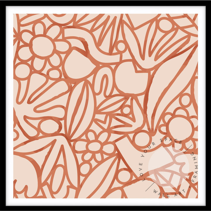 Orange Watercolour Flowers - SQUARE