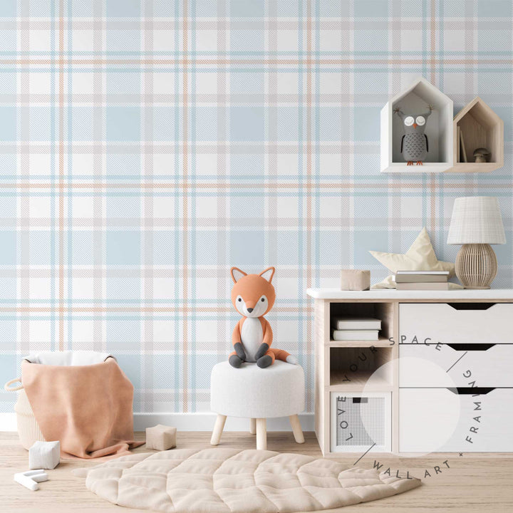 Plaid Pattern I Designer Wallpaper