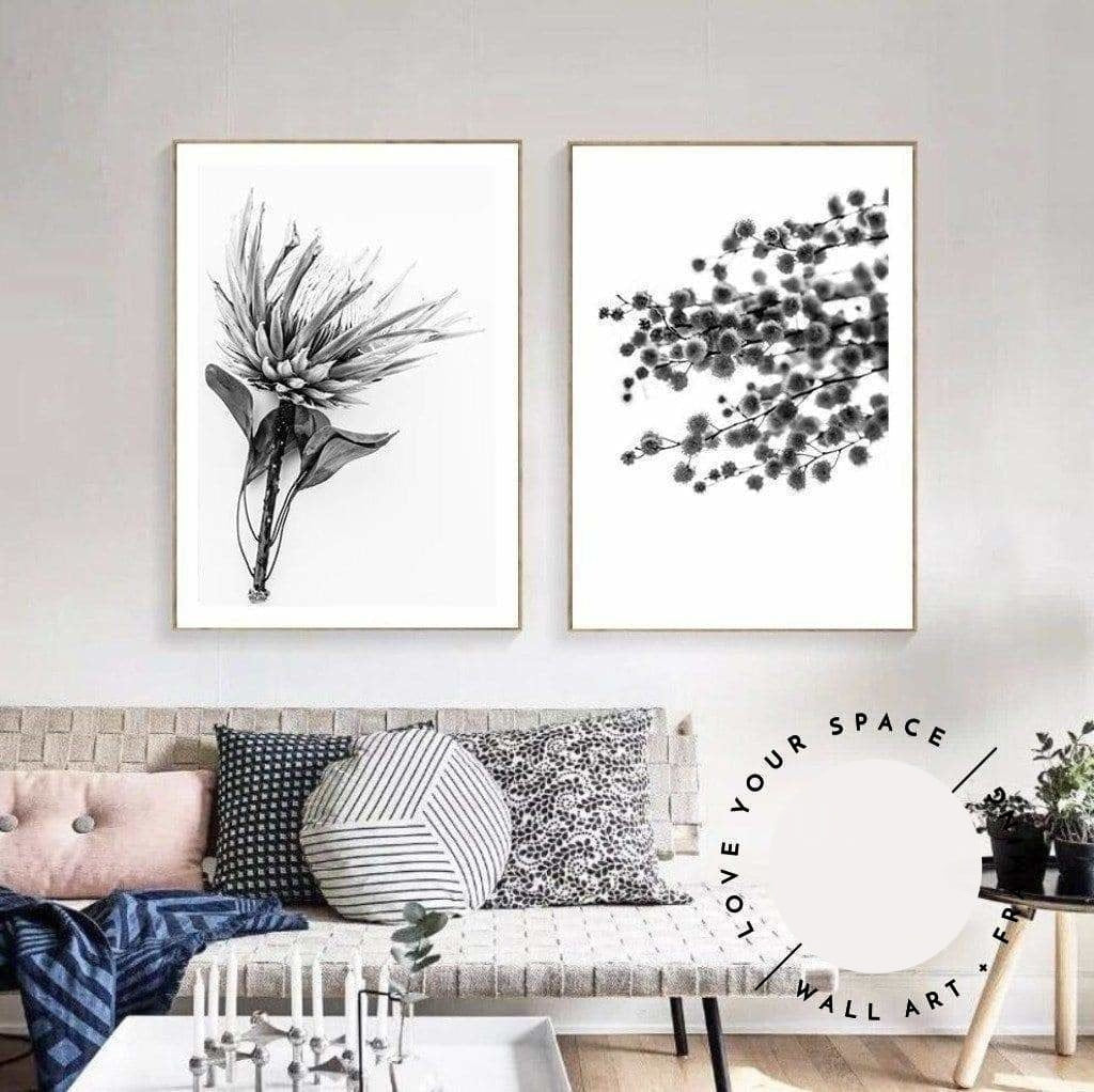 Set of 2 - Aged King I B+W + Wattle B+W - Love Your Space