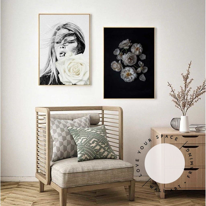 Set of 2 - Brigitte Bardot & White Rose IV - Love Your Space