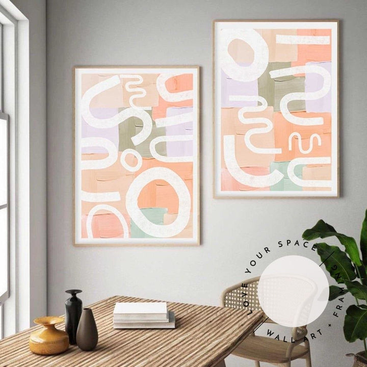 Set of 2 -Désirée I & II - Pastel - Love Your Space