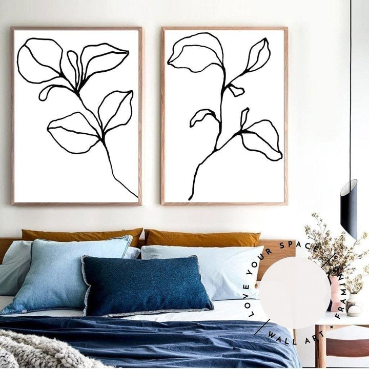 Set of 2 - Floral Lines no.1 & no.2 - Love Your Space