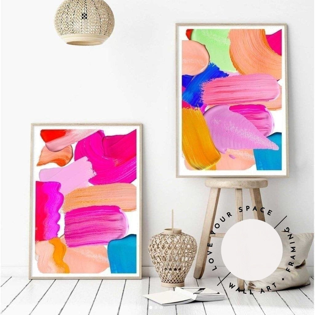 Set of 2 - Set of 2 - Neon Paint Strokes I & II - Love Your Space