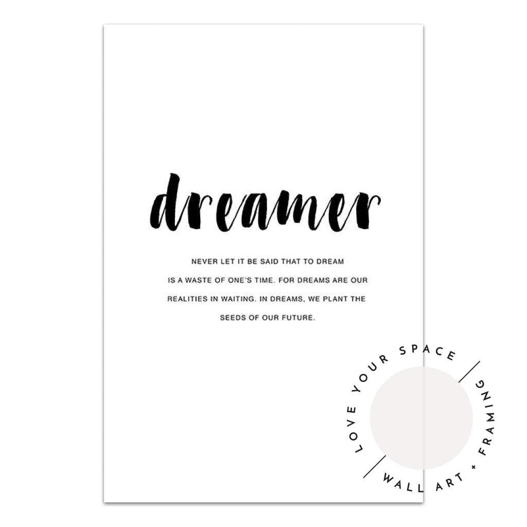 Set of 2 - Pampas Grass II & Dreamer Quote - Love Your Space