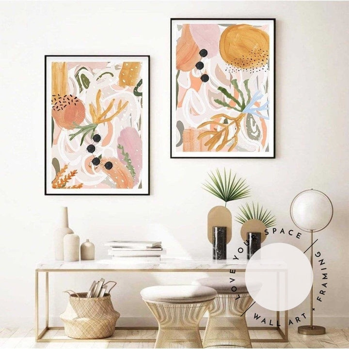 Set of 2 - Peach Gardens no.1 & no.2 - Love Your Space