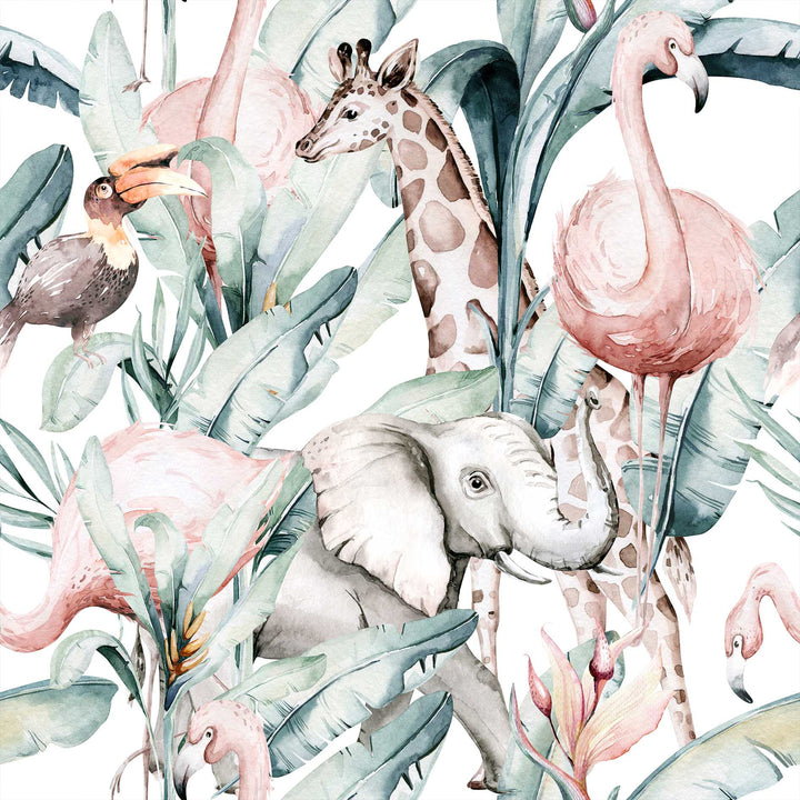 Water Colour Jungle Designer Wallpaper